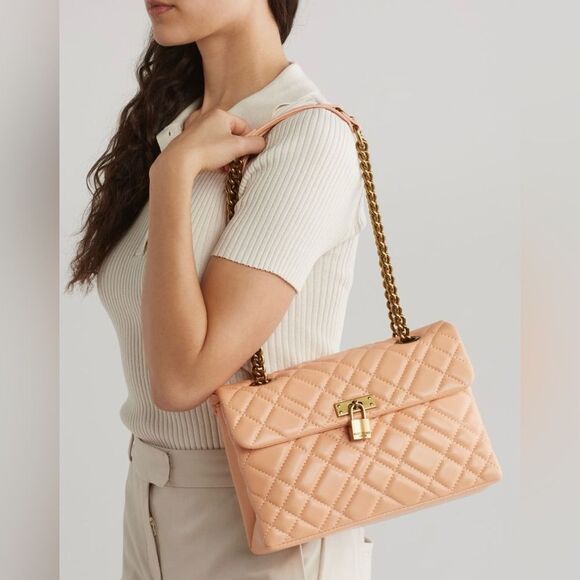 Kurt Geiger Handbags - KURT GEIGER london Brixton lock shoulder bag, light pastel orange bag